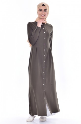 Hijab Mantel mit Druckknopf 61202-02 Grün 61202-02