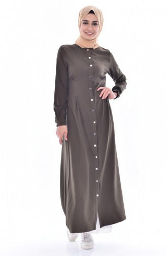 Hijab Mantel mit Druckknopf 61202-02 Grün 61202-02