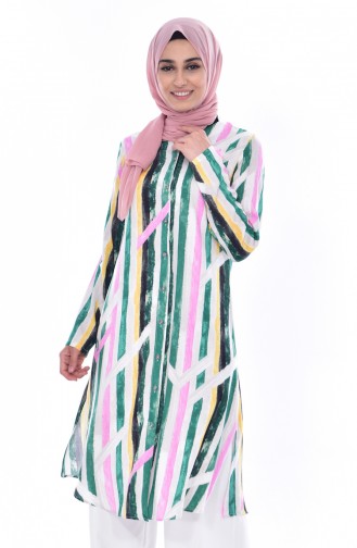 Viscose slit Tunic 2450-02 Green 2450-02