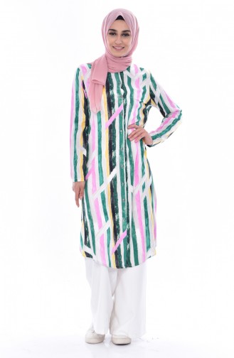 Viscose slit Tunic 2450-02 Green 2450-02