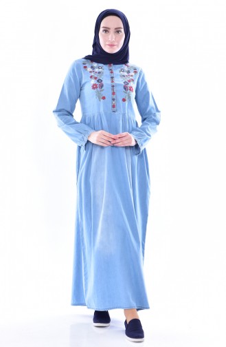 Light Blue Hijab Dress 3630-02