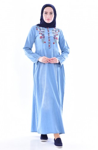 Robe Hijab Bleu clair 3630-02