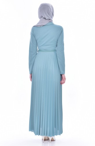 Green Almond Hijab Dress 0543-03