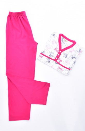 Patterned Women´s Pajamas Suit 1020-01 Fuchsia 1020-01