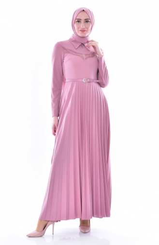 Dusty Rose Hijab Dress 0543-05