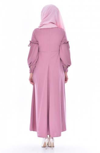 فستان زهري باهت 0545-06