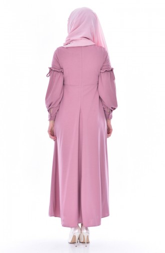 Beige-Rose Hijab Kleider 0545-06