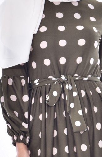 فستان بحزام للخصر بتصميم منقط  6063-03