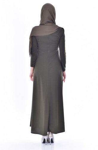 Khaki Hijab Dress 0532-04