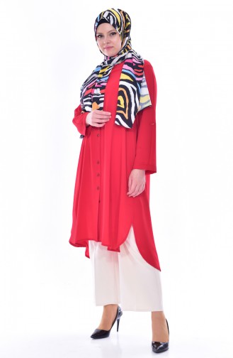 Buttoned Tunic 3188-02 Red 3188-02