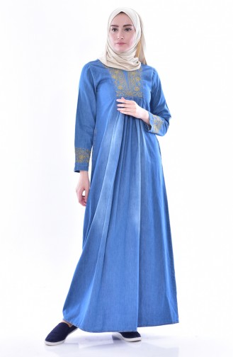 Denim Blue Hijab Dress 3658-01