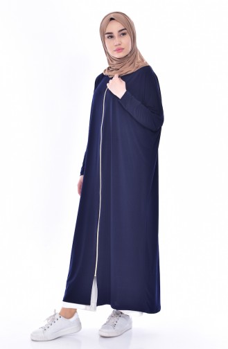 Abaya mit Fledermausärmeln 7309-03 Dunkelblau 7309-03