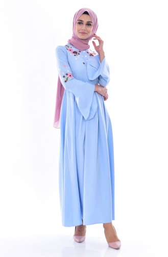 Robe Hijab Bleu 81526A-02