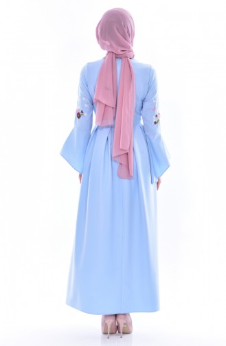 Robe Hijab Bleu 81526A-02