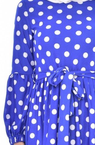 Gepunktes Kleid 6062-01 Blau 6062-01