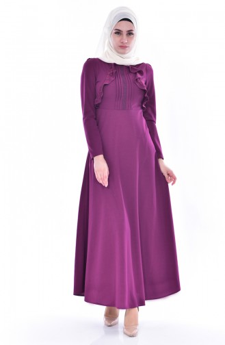 Plum Hijab Dress 0532-06