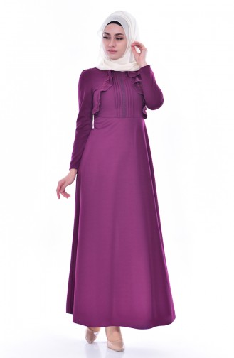 Plum Hijab Dress 0532-06