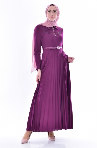 Plum Hijab Dress 0543-01