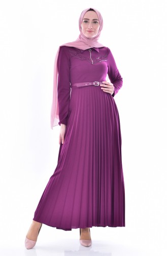 Plum Hijab Dress 0543-01