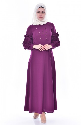 Plum Hijab Dress 0545-03