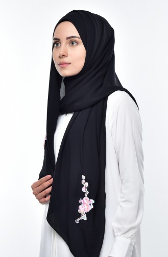 Sequin Shawl 24513-01A Black Pink 01A