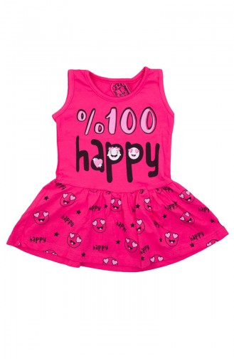 Robe Enfant a Motifs Happy SFM802FSY Fushia 802FSY