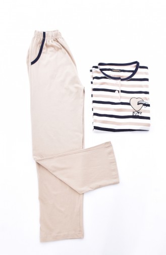 Women´s Pajamas Suit 0500-01 Beige 0500-01