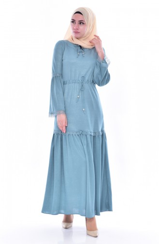 Green Almond Hijab Dress 1184-06