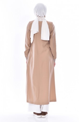 SUKRAN Stone Printed Abaya 35821-05 Camel 35821-05