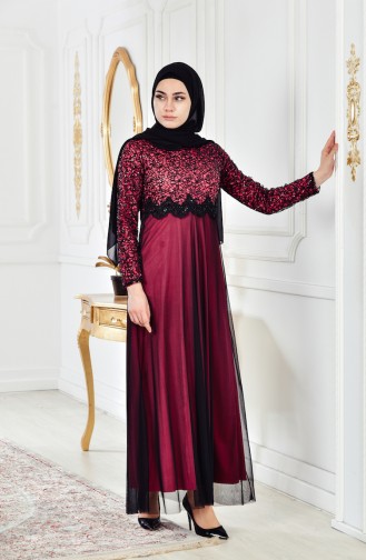 Dusty Rose Hijab Evening Dress 81538-10