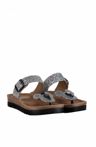 Silver Gray Summer Slippers 4804-18-15