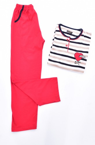 Women´s Pajamas Suit 0500-04 Red 0500-04