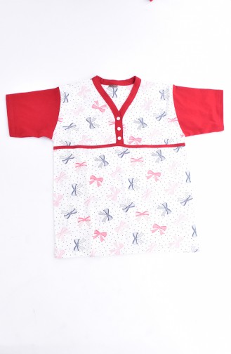 Patterned Women´s Pajamas Suit 1020-04 Red 1020-04