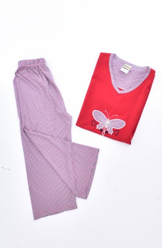 Kadın Pijama Takım 2060-03 Kırmızı 2060-03