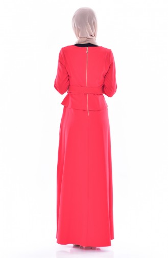 Kleid mit Brosche 2236-03 Rot 2236-03