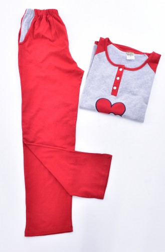 Kadın Pijama Takım 2010K-02 Kırmızı