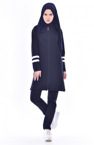 Zippered Tracksuit Suit 18050A-02 Navy 18050A-02