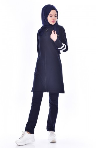 Zippered Tracksuit Suit 18050A-02 Navy 18050A-02