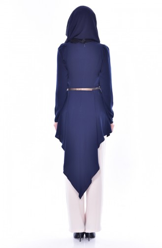 Belted Tunic Trousers Double Suit 0015-02 Navy Blue 0015-02