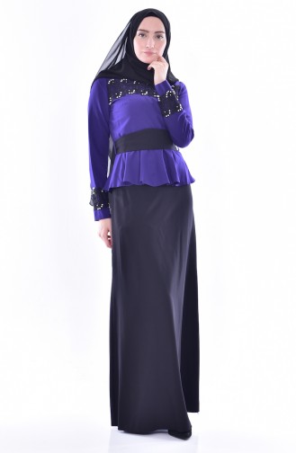 Blouse Skirt Double Suit 2199-04 Purple 2199-04