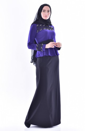 Blouse Skirt Double Suit 2199-04 Purple 2199-04