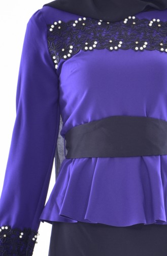 Blouse Skirt Double Suit 2199-04 Purple 2199-04