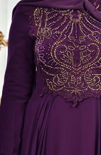Purple Hijab Evening Dress 52698-04