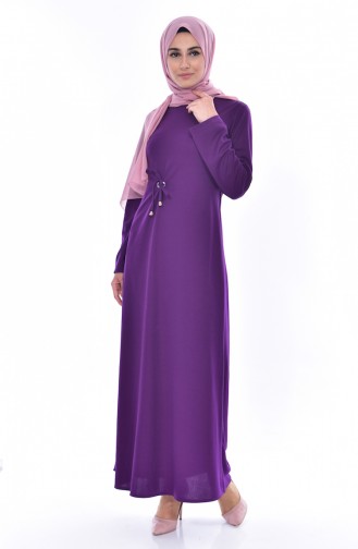 Buglem Belt Detailed Dress 1152-04 Purple 1152-04