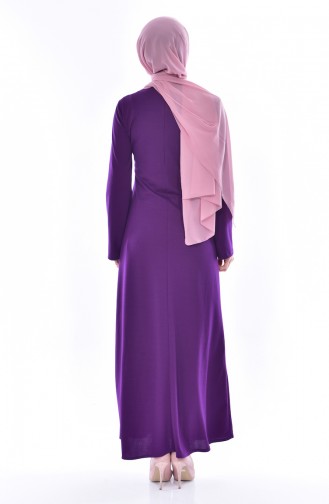 Buglem Belt Detailed Dress 1152-04 Purple 1152-04