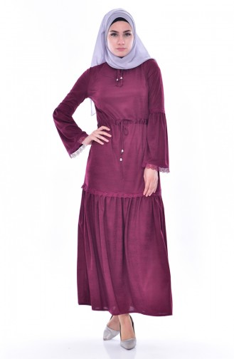 Plum Hijab Dress 1184-02