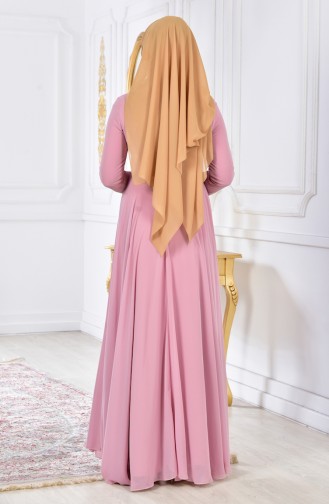 Besticktes Mevlana Abendkleid 52698-05 Puder 52698-05