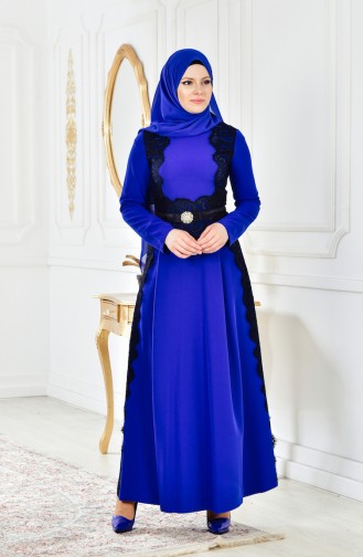 Saxe Hijab Dress 2314-05