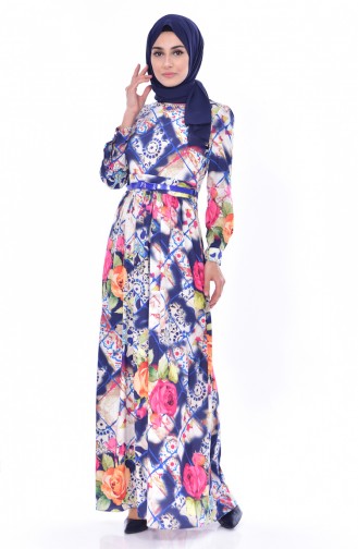 Saxe Hijab Dress 2417-02