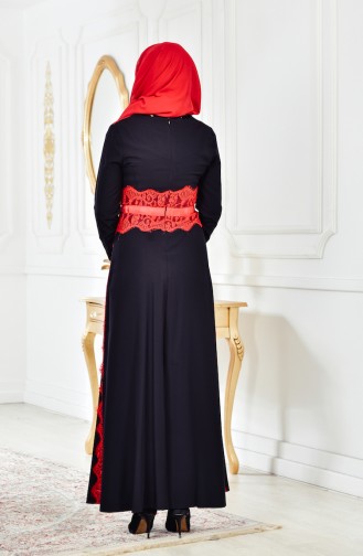 Kleid mit Spitzen 2314-01 Schwarz 2314-01